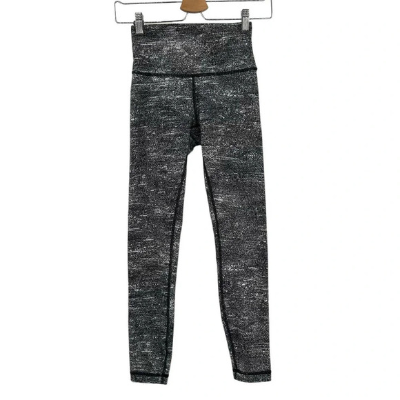 Lululemon Wunder Under Hi-Rise 7/8 Tight *25" Rush Jacquard Black White Size 4‎ - Picture 1 of 7